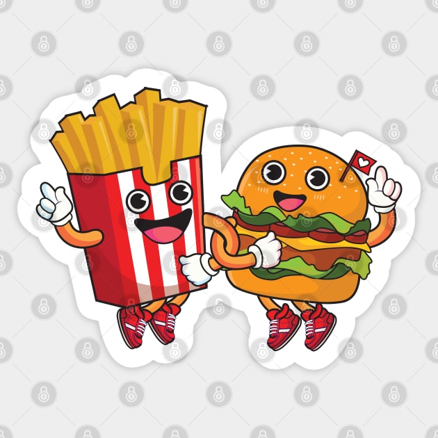 Burger & Fries Sticker by Plushism